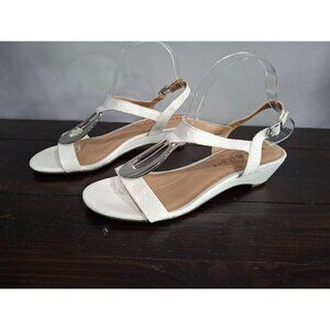 Karen Scott White Carmeyy Wedge Sandals/NWT, Sz. 9M